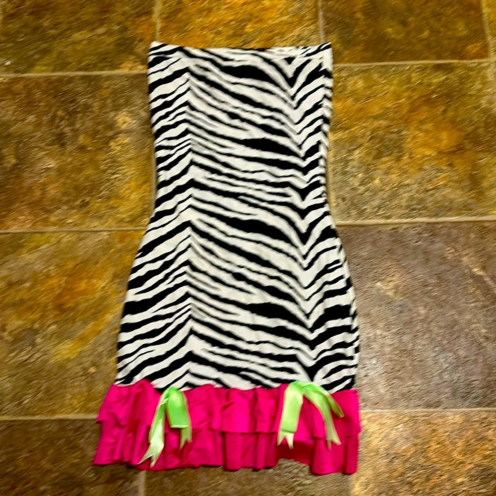 DIY animal print party dress. Size small